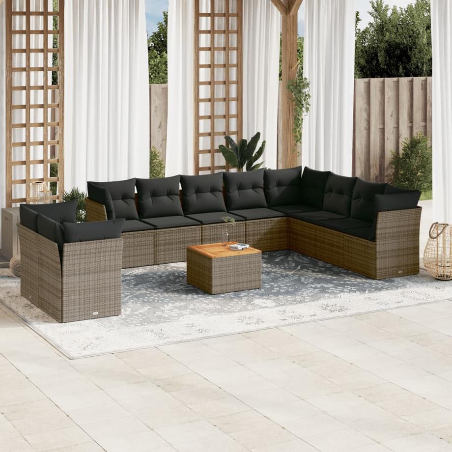 VidaXL set divano da giardino Polirattan  