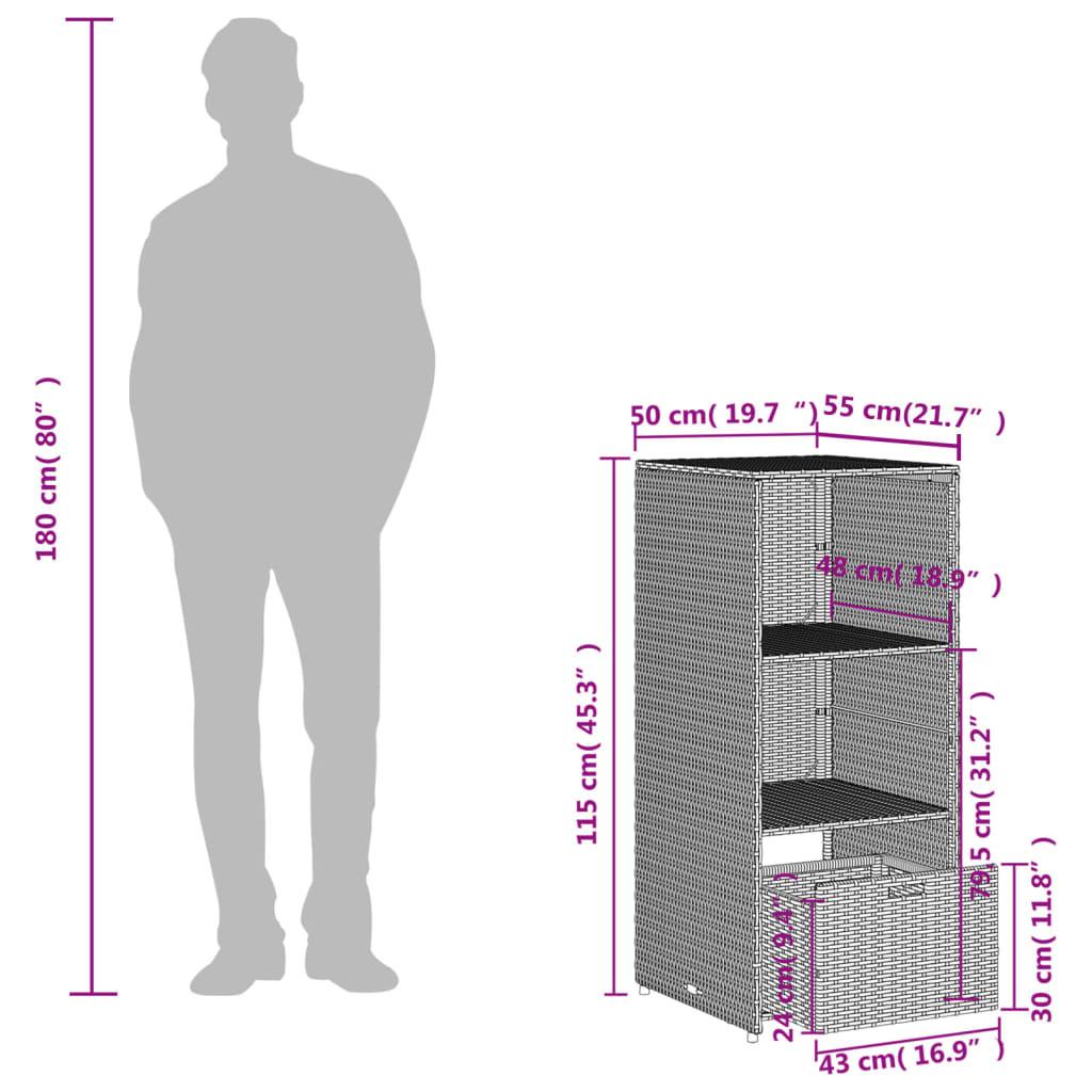 VidaXL Armoire de rangement de jardin rotin synthétique  