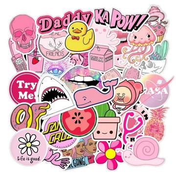 50x Aufkleber und Abziehbilder - VSCO Pink Nr. 2