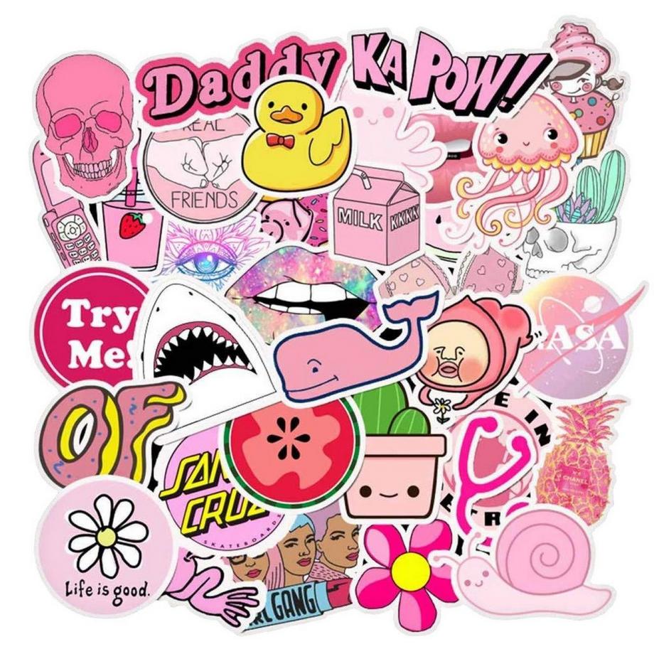 50x Adesivi e Decalcomanie - VSCO Pink n. 2