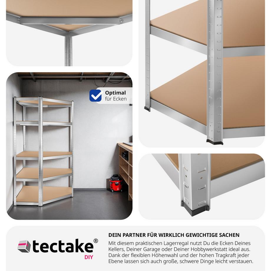 Tectake Schwerlastregal   in verschiedenen Ausführungen verzinktes Stahlgestell  