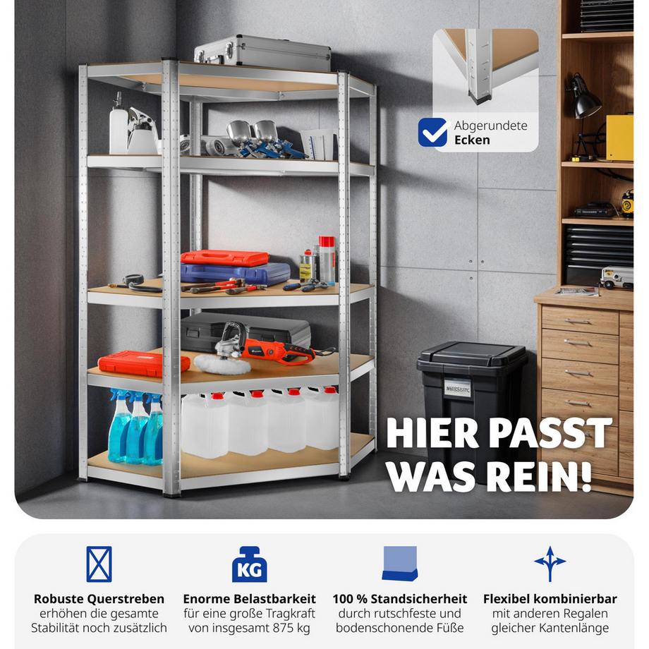 Tectake Schwerlastregal   in verschiedenen Ausführungen verzinktes Stahlgestell  