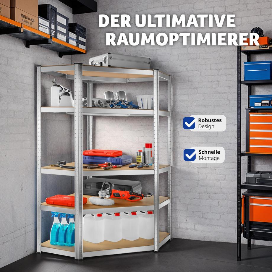 Tectake Schwerlastregal   in verschiedenen Ausführungen verzinktes Stahlgestell  