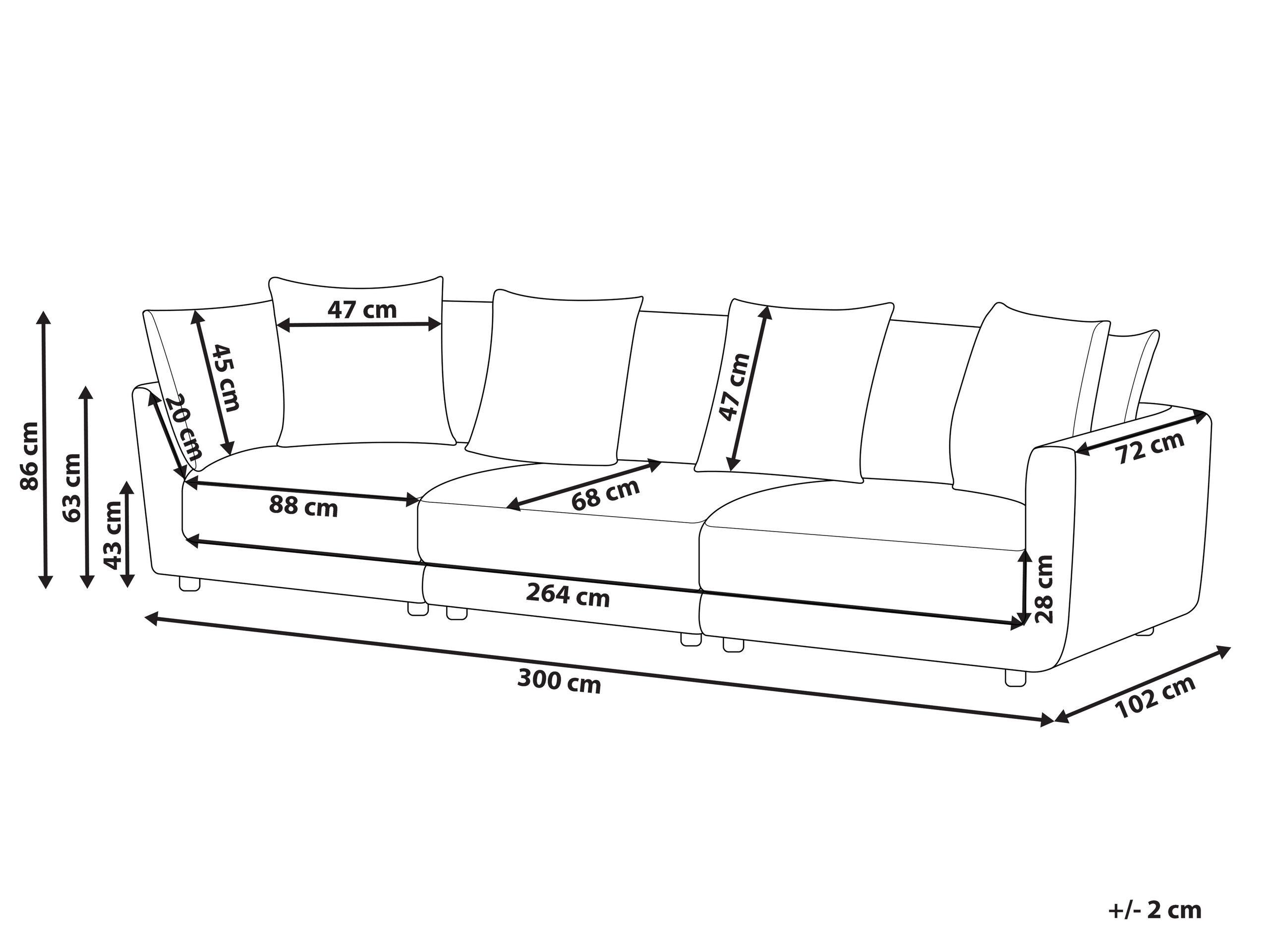 Beliani 3 Sitzer Sofa aus Polyester Modern SIGTUNA  