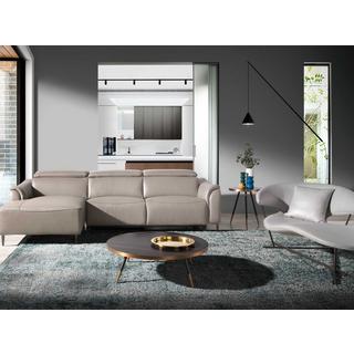 ANGEL CERDA Table d'angle ronde en marbre porcelaine et acier noir  