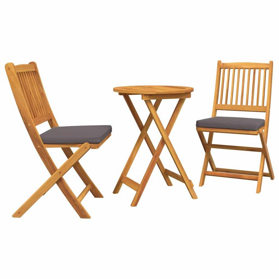 Ensemble bistro de jardin bois d'acacia massif