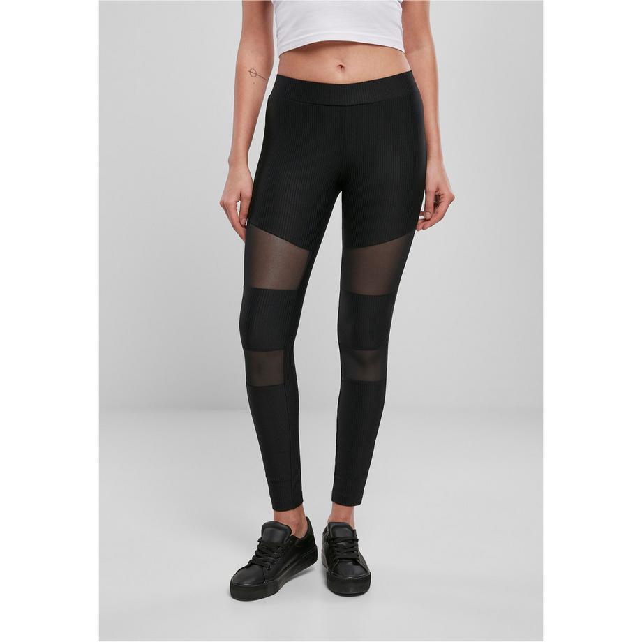 URBAN CLASSICS Legging côtelé avec empiècements en mesh  