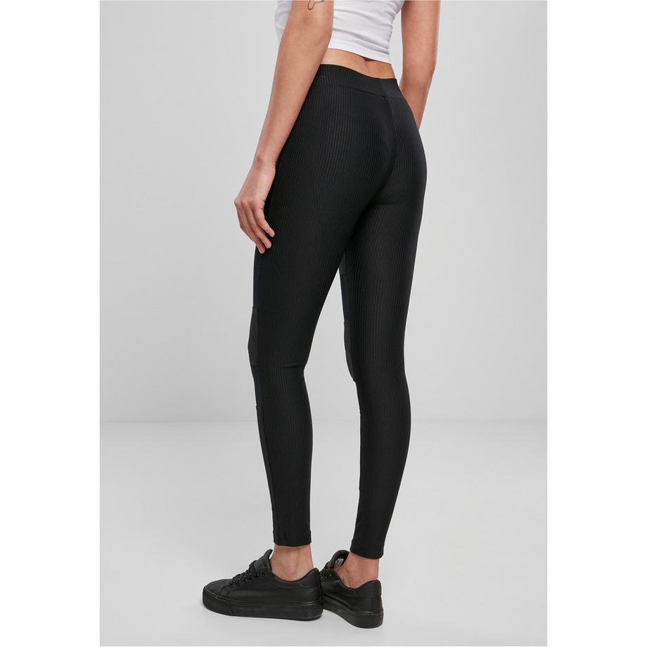 URBAN CLASSICS Legging côtelé avec empiècements en mesh  
