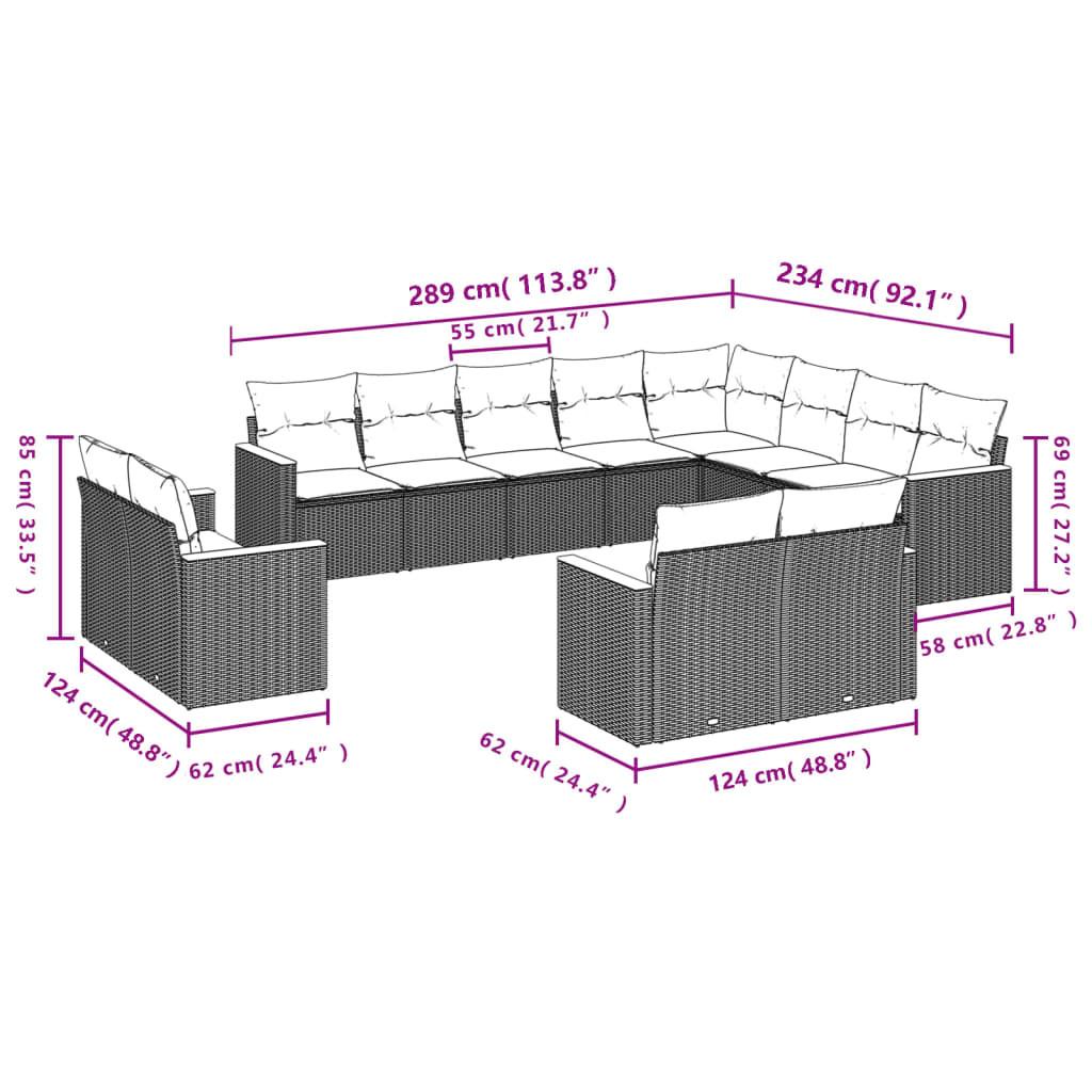 VidaXL Ensemble de canapés de jardin rotin synthétique  