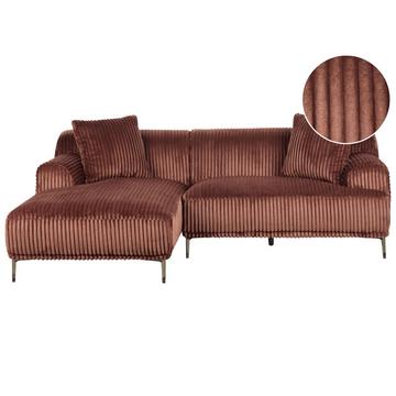 Canapé d'angle en Velours côtelé Rétro STENUM