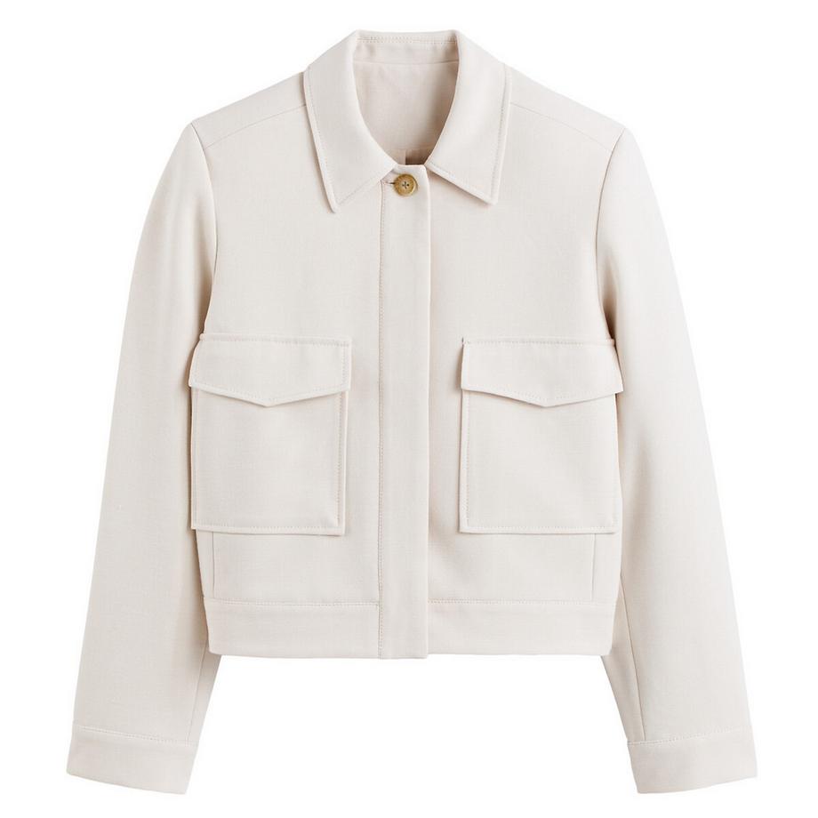 La Redoute Collections Veste Courte Oversize avec Patte de Boutonnage  