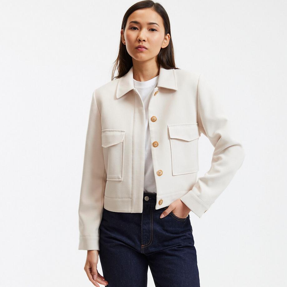 Kurze Oversize-Jacke mit Knopfleiste