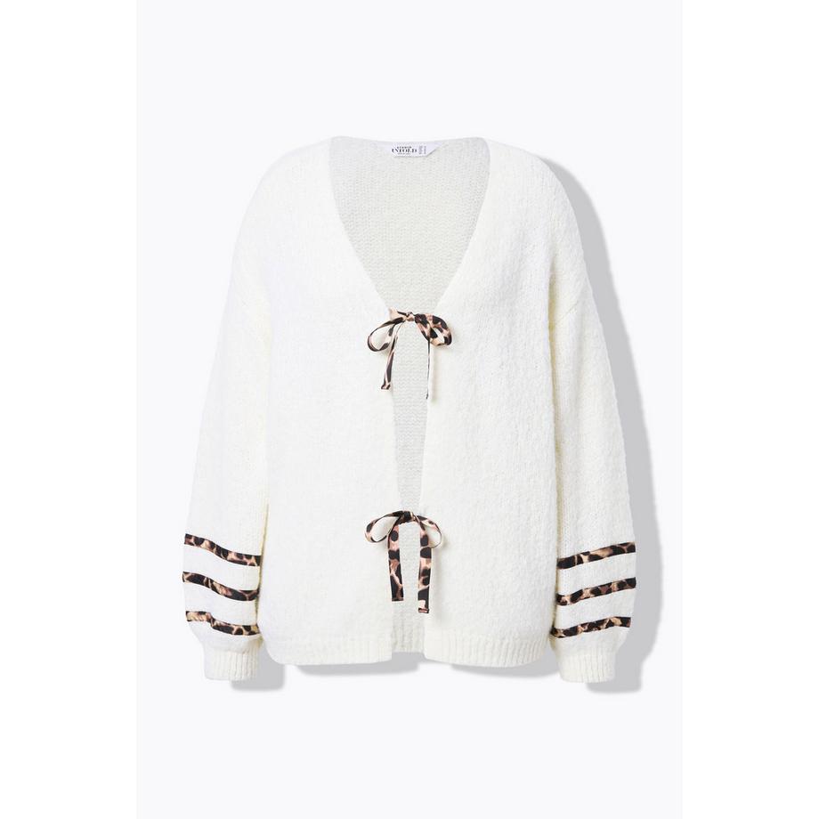 Studio Untold Cardigan Oversize Nœuds Motif Léopard  