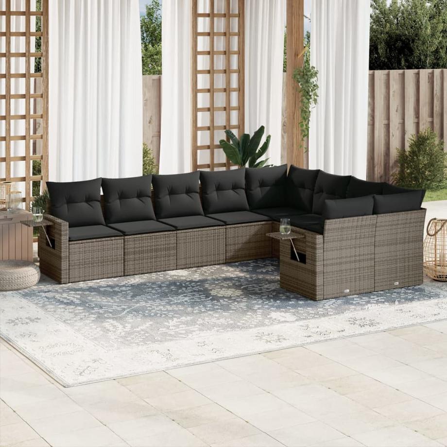 VidaXL set divano da giardino Polirattan  