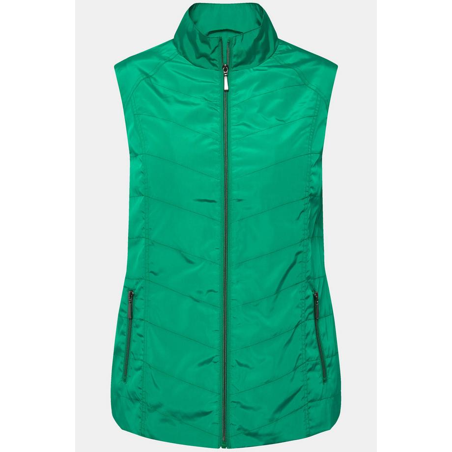 Ulla Popken Weste Ziernähte Stehkragen Reissverschlusstaschen  