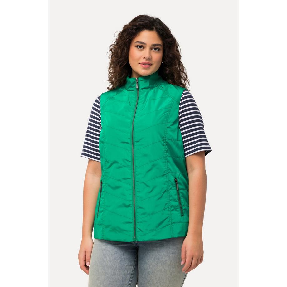 Ulla Popken Weste Ziernähte Stehkragen Reissverschlusstaschen  