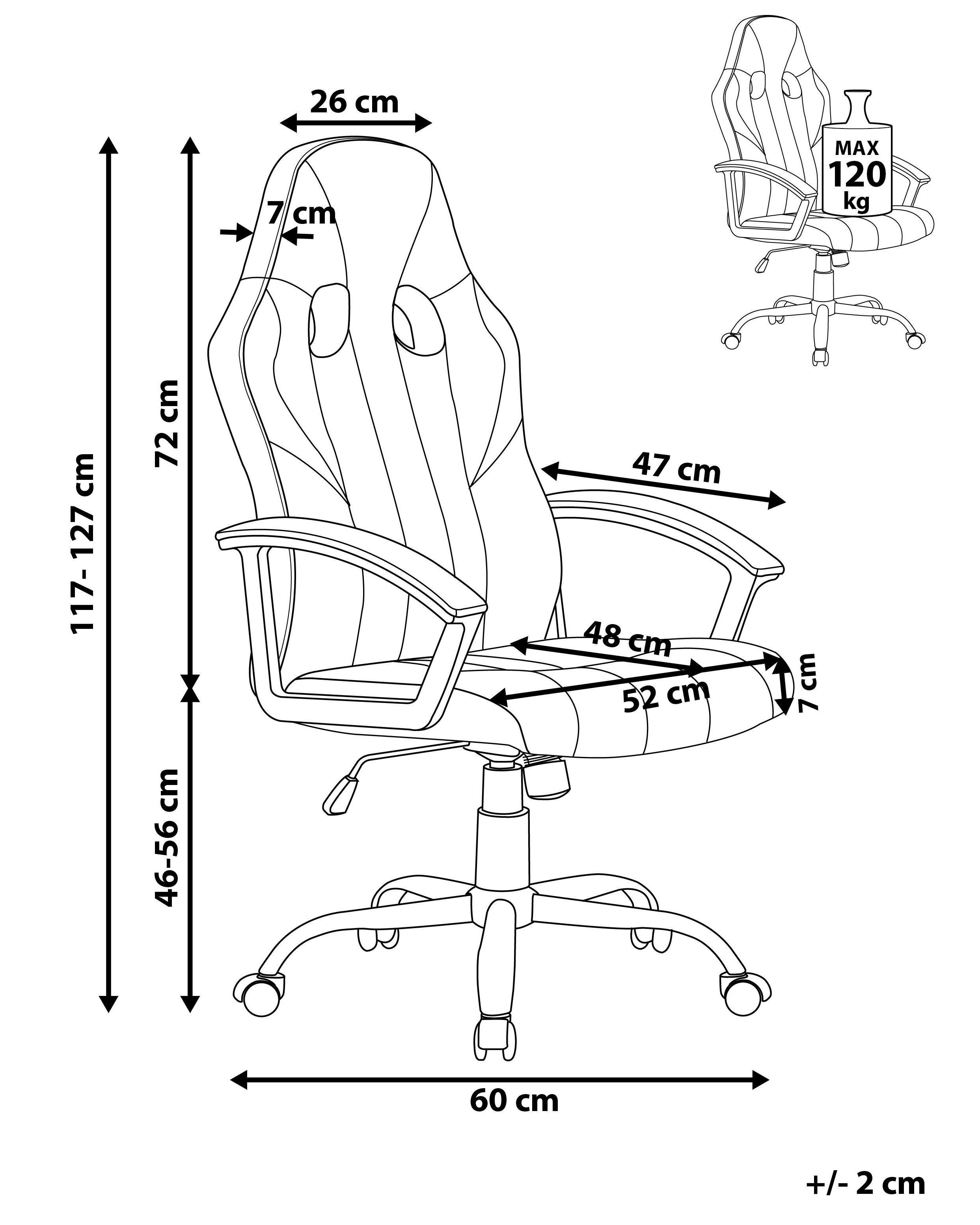 Beliani Chaise de bureau en Cuir PU Rétro SUCCESS  