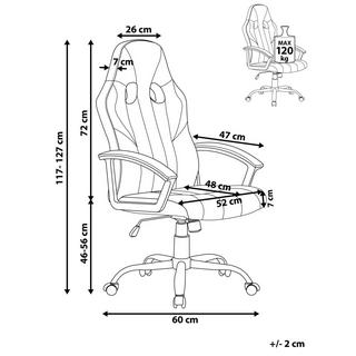 Beliani Chaise de bureau en Cuir PU Rétro SUCCESS  