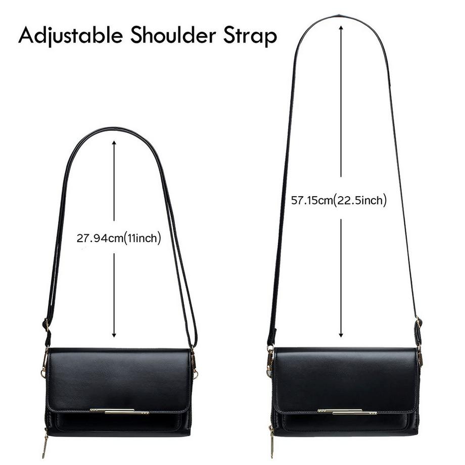 Only-bags.store Sac à Bandoulière en Cuir PU Porte Passeport Téléphone avec Fente pour Carte Bandoulière Réglable Détachable  