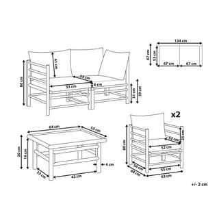 Beliani Set divani con tavolino en Legno di bambù Boho CERRETO  