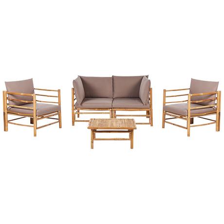 Beliani Set divani con tavolino en Legno di bambù Boho CERRETO  