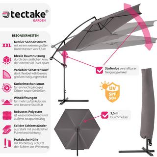 Tectake ombrellone 350 cm diametro  