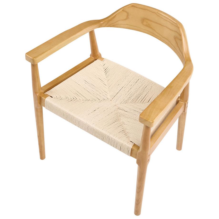 Beliani Esszimmerstuhl 2er Set aus Gummibaumholz Retro OAKDALE  