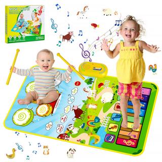 Activity-board  Jouet pour bébé, piano musical 3 en 1 et tapis de tambour avec sons d'animaux 