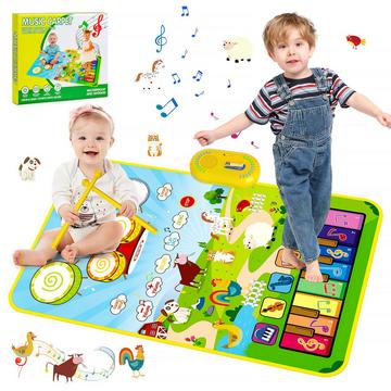 Babyspielzeug, 3 in 1 Kleinkind-Musikklavier & Trommelmatte mit Tiergeräuschen