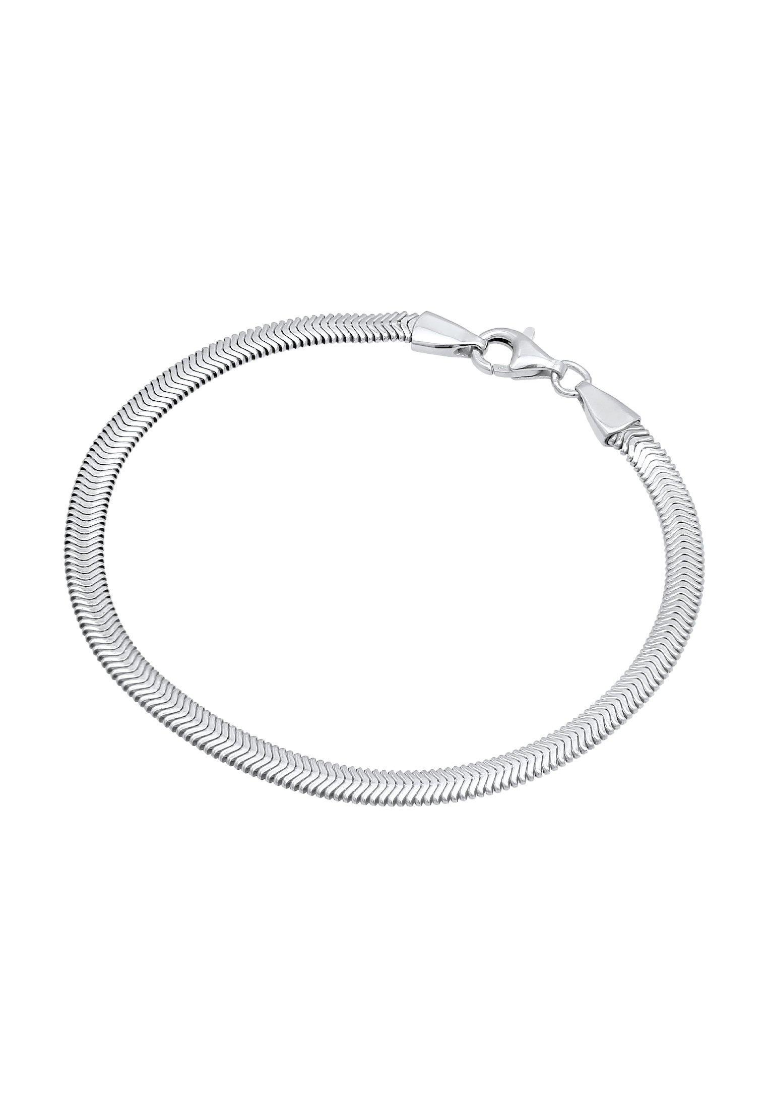 Kuzzoi  Armband Flach Elegant Schlangenkette Fischgräte 925 Silber 