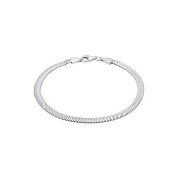 Armband Flach Elegant Schlangenkette Fischgräte 925 Silber