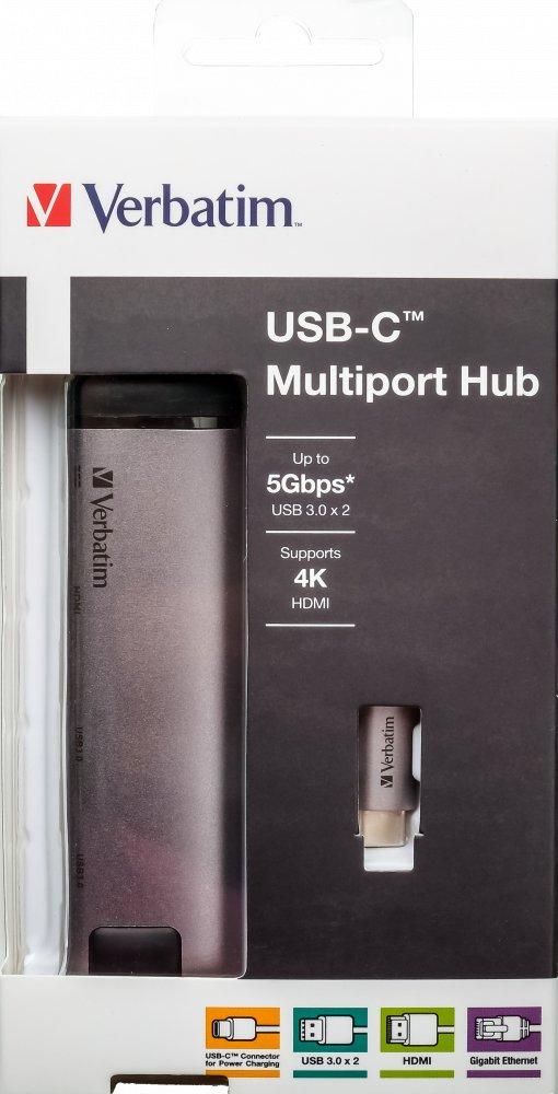 Verbatim  USB-C ADAPTER USB 3.1 USB 3.0 X2HDMI RJ45 
