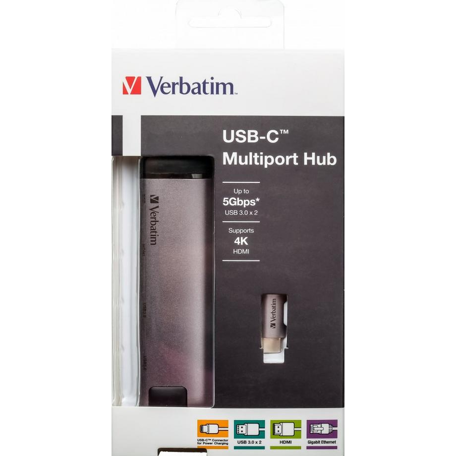 Verbatim  USB-C ADAPTER USB 3.1 USB 3.0 X2HDMI RJ45 