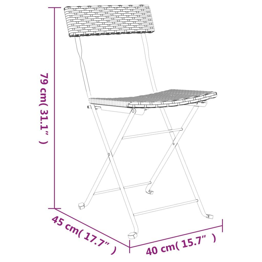 VidaXL Chaise de bistrot pliante rotin synthétique  