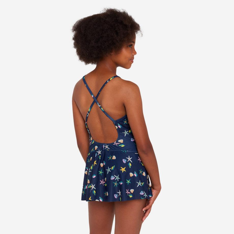 DECATHLON  Costume da bagno bambina con gonna sintetico 