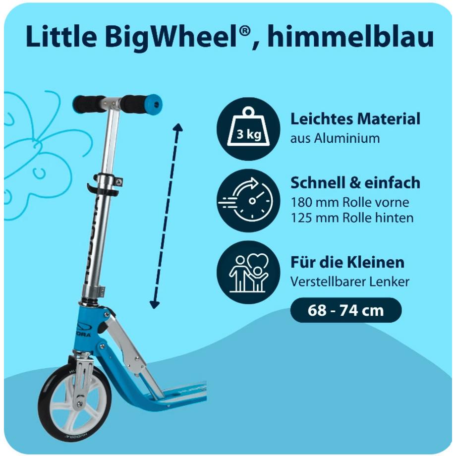 HUDORA  Little BIG Wheel Scooter Roller Blau 