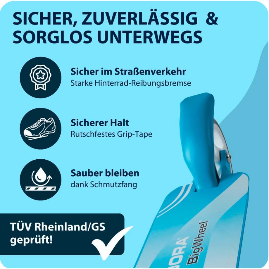 HUDORA  Little BIG Wheel Scooter Roller Blau 