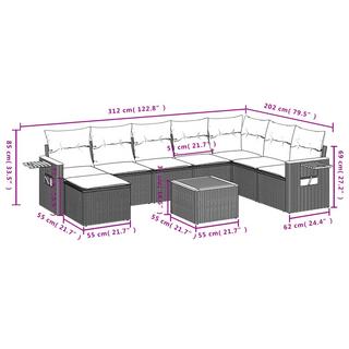 VidaXL Garten sofagarnitur poly-rattan  