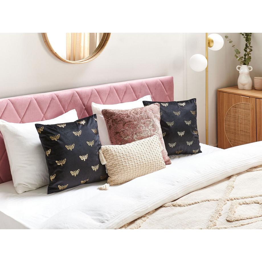 Beliani Dekokissen 2er Set aus Samtstoff Klassisch YUZURI  