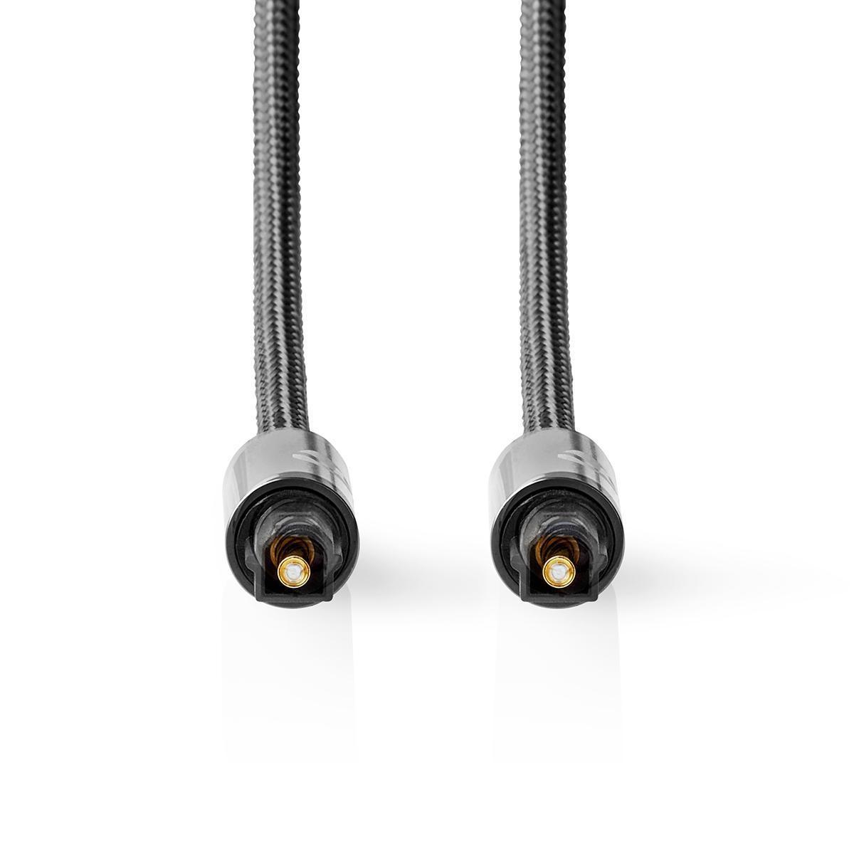 Nedis  Cavo audio ottico | TosLink maschio | TosLink maschio | 3,00 m | Rotondo | Cotone | Grigio con metallo | Cartone con finestra coperta 