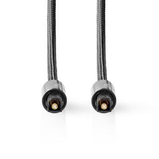 Nedis  Cavo audio ottico | TosLink maschio | TosLink maschio | 3,00 m | Rotondo | Cotone | Grigio con metallo | Cartone con finestra coperta 