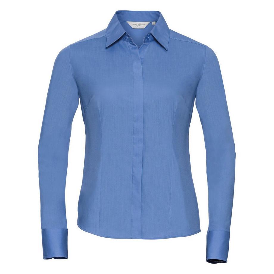 Collection Popelin Bluse Hemd, Langarm, pflegeleicht, tailliert