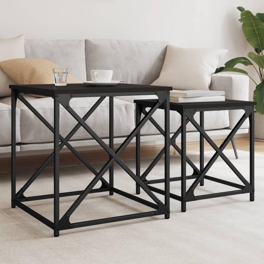 VidaXL Table basse gigogne bois d'ingénierie  