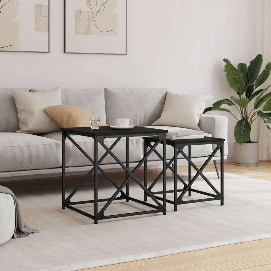 VidaXL Table basse gigogne bois d'ingénierie  