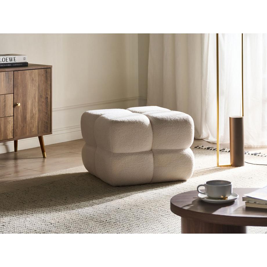 Beliani Pouf aus Bouclé Minimalistisch CALIENTE  