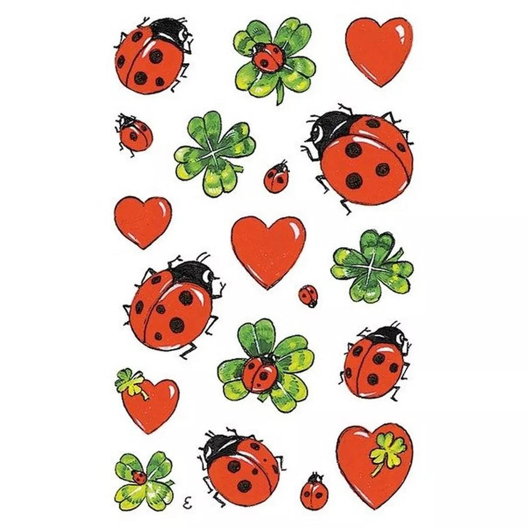 Z-DESIGN -  Sticker Creative 53558 Marienkäfer/Klee 2 Stück, One Size