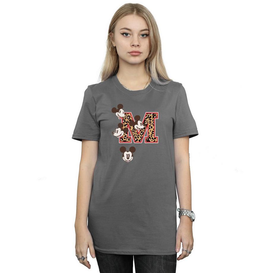MICKEY MOUSE Leopard Print M T-Shirt  