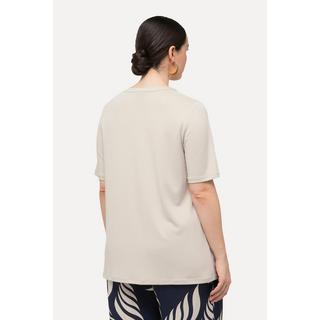 Ulla Popken  T-shirt con modal, scollo a tunica e mezze maniche 