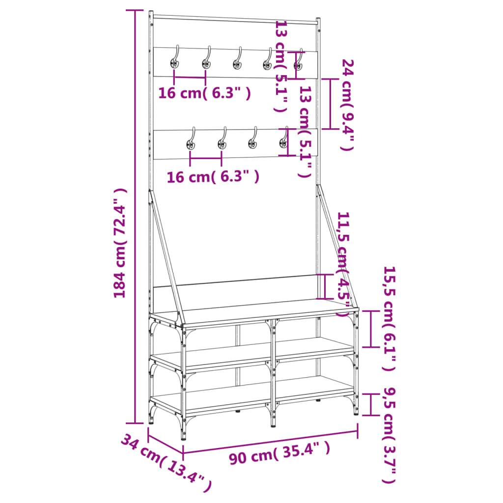 VidaXL appendiabiti Legno multistrato  