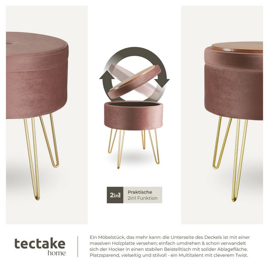 Tectake Sgabello contenitore Ava Rotondo  